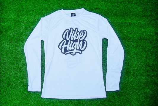 White Long Sleeve Dry Fit VibeHigh Shirt
